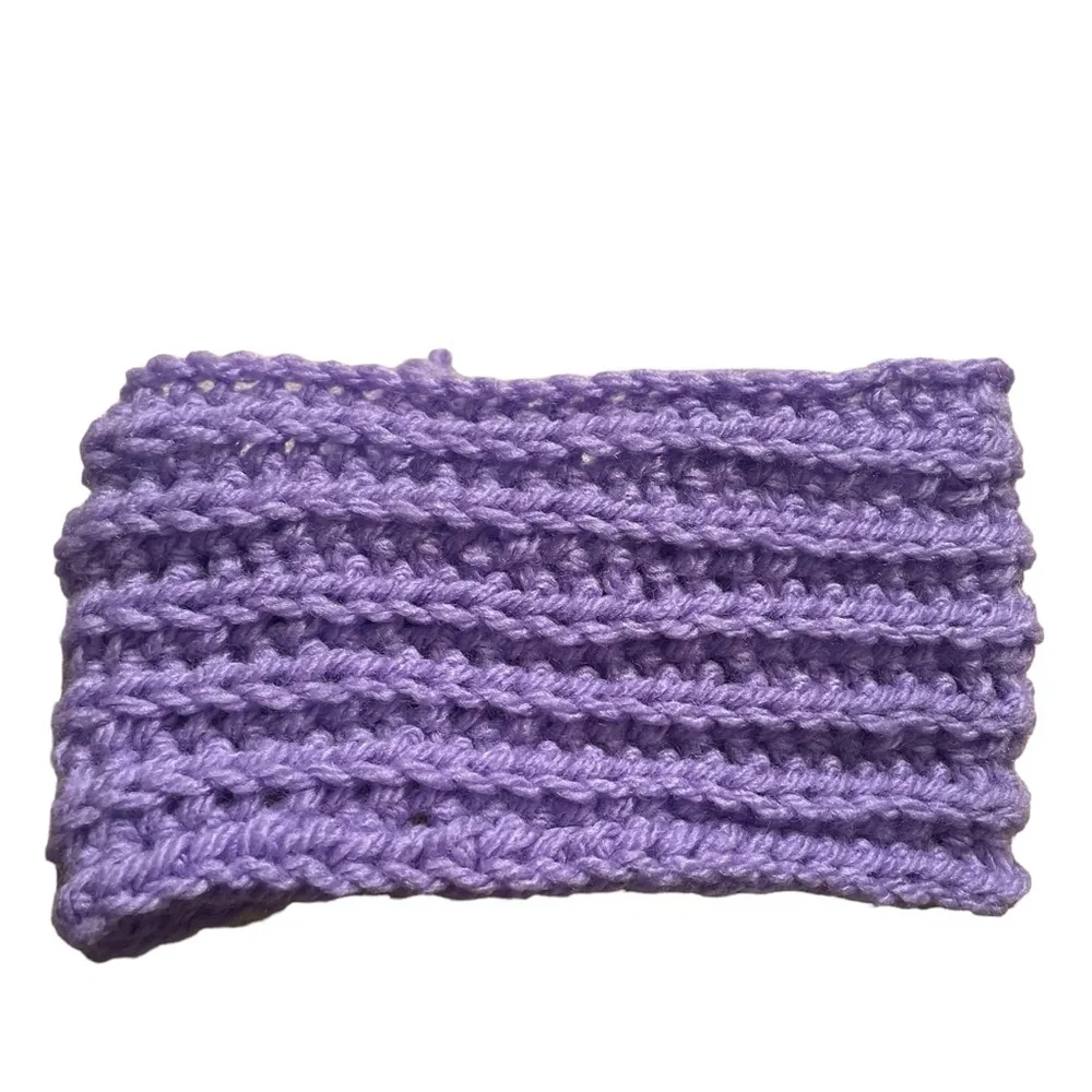 ‘Catrina‎ Creations” Infant Headband, handmade crochet, purple